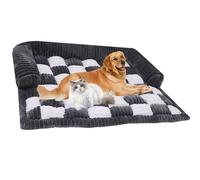 CZQGLYM Lit Orthopédique pour Chien, Canapé pour Animaux De Compagnie, Bord Surélevé, Lit Orthopédique pour Chiens De Grande Et Moyenne Taille (75×75CM,Gray+White)