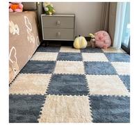 CZQGLYM Tapis Puzzle Antidérapant Peluche,30x30 cm, Carreaux De Moquette Moelleux Imbriqués, pour Chambre, Salle de Jeux, Maison,avec Bord Tapis de Jeu Puzzle (TYP-12,16Pcs(30× 30× 1cm))