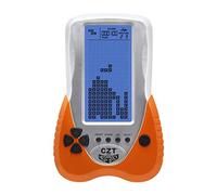 CZT Retro Brick Console de Jeu Rétro-éclairage Bleu Intégré 23 Jeux Tank Battle/Racing Écouteurs Enfichables Casse-tête Dispositif de Jeu Portable de Poche Jouet pour Enfants Cadeau de Noël (Orange)