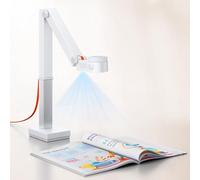 CZUR Fancy S Pro Caméra de Document USB, PC Webcam 4K avec Microphone et Lumière LED, Jusqu'à 60 FPS, Capture A3, pour Mac/Windows (Blanc)