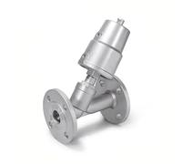 CZVJUKBYP Vanne à siège Angulaire pneumatique Bride en Acier Inoxydable DN32(Normally Open,Double Acting)