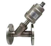 CZVJUKBYP Vanne de siège Angulaire pneumatique à Bride en Acier Inoxydable DN80 304, vanne résistante aux Hautes températures(Single Acting)