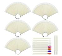 CZWESTC Lot de 300 bâtonnets de vernis à ongles avec anneau, faux échantillons d'ongles, accessoires pour affichage de vernis à ongles et bricolage à la maison