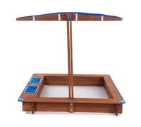 Czyurachel Bac à sable avec couvercle, 126 x 121 x 118 cm, bac à sable avec toit, interrupteur à ascenseur, design sans fond et tapis de sol en PVC, pour arrière-cours, jardins, terrasses, plages