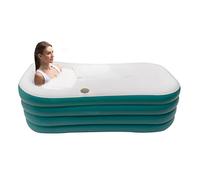 Czyurachel Baignoire gonflable, portable, pliable, pour adulte, bain de glace avec couvercle et pompe, gonflage rapide, PVC, vert