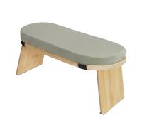 czyuRachel Banc de méditation pliable avec coussin en éponge en velours, chaise de yoga en bambou, inclinaison vers l'avant 5° ergonomique, chaise de prière, couleur bois