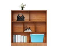 czyuRachel Bibliothèque à 3 étages avec 7 compartiments de rangement ouverts, buffet en bois massif, pour armoire, salon, bureau, chambre à coucher, 100 x 24 x 100 cm, marron