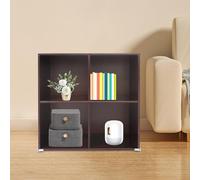 czyuRachel Bibliothèque cubique à 2 niveaux à 4 compartiments, étagère étroite, debout en bois de pin naturel, étagère ouverte, étagère de dossier, étagère sur pied, 60 x 30 x 60 cm, marron