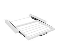 Czyurachel Cadre intermédiaire avec corde à linge, connexion pour machine à laver et sèche-linge, étagère de machine à laver avec étendoir à linge extensible, cadre de connexion universel pour machine