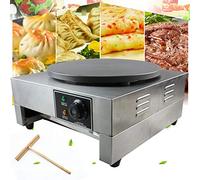 CzyuRachel Crêpière Électrique 3000W Φ400mm - Plaque Chauffante en Cuivre et Acier Inoxydable Avec Plateau Extensible, Thermostat Intégré et Spatule en Bois