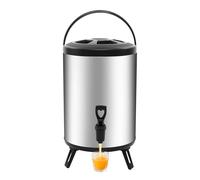 Czyurachel Distributeur isotherme de 8 l - En acier inoxydable - Pour boissons chaudes et froides - Avec support pliable - 23 x 35 cm