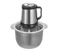 Czyurachel Hachoir à viande électrique 5 l, 220 V 800 W, 3 vitesses de meulage, 4 feuilles, processeur alimentaire, en acier inoxydable, hachoir à légumes, noir/argenté