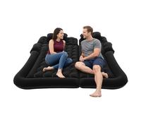 czyuRachel Matelas gonflable de voiture avec pompe à air électrique CC 12 V 75 W - Surface floquée agréable - Matelas de voiture rectangulaire - Maximum 300 kg - Matelas de camping - Noir - 1,74 x