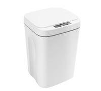 czyuRachel Poubelle à capteur - 16 l - Anti-odeurs - Avec couvercle - Rectangulaire - Lumière LED intégrée - Sac à encens - Blanc