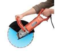 Czyurachel Scie à béton électrique 5800 W - Rainureuse murale - Scie à pierre avec double poignée - Diamètre de la lame de scie : 35 cm - Câble d'alimentation de 3 m - Coupe-béton pour carrelage