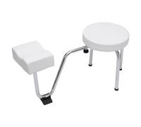 czyuRachel Tabouret de pédicure - 1 chaise de pédicure - Hauteur réglable - Repose-pieds pour le soin des ongles - Pour salon de beauté - Blanc argenté