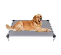 czyuRachel Zäh Dog Bed Lit d'extérieur pour chien 107 x 71 x 15 cm, repose-pieds amovible, résistant aux chocs, à la déchirure, respirant, gris