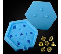 CZYY DND Moule à dés en silicone à 7 bords tranchants polyédriques standard pour D&D, RPG de table