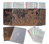 CZYY DND Paravent de Maître du Donjon à quatre panneaux avec poches, simili cuir 3D gaufré avec Cthulhu - Inserts d'écran MJ inclus et étui de rangement
