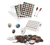 CZYY RPG Lot de 192 jetons vierges réutilisables, jetons de créature, personnages de classe 5E avec stylos Maker, idéal pour D&D, Pathfinder, TTRPG, MTG et jeux de société