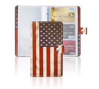 Czzmy 96 Porte Cartes de Visite Carte de Livre PVC Cartes pour Ranger Carte de Visite Cartes Fidélité Porte Carte de Crédit etc(1-Drapeau américain)