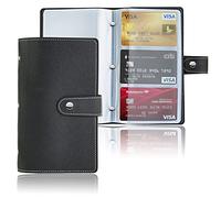 Czzmy 96 Porte Cartes de Visite Carte de Livre PVC Cartes pour Ranger Carte de Visite Cartes Fidélité Porte Carte de Crédit etc(1-Noir)