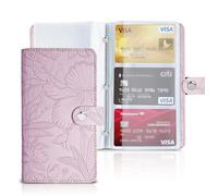 Czzmy 96 Porte Cartes de Visite Carte de Livre PVC Cartes pour Ranger Carte de Visite Cartes Fidélité Porte Carte de Crédit etc(1-Violet sculpté)