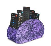 Czzmy Support de télécommande en cuir PU avec 5 compartimentsen cuir PU,multifonction boîte de rangement pour télécommandes TV,crayons,fournitures de bureau,pinceaux de maquillage(1-3D rose violet)