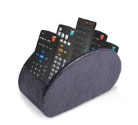 Czzmy Support de télécommande en cuir PU avec 5 compartimentsen cuir PU,multifonction boîte de rangement pour télécommandes TV,crayons,fournitures de bureau,pinceaux de maquillage(1-sculpté noir)