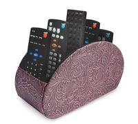 Czzmy Support de télécommande en cuir PU avec 5 compartimentsen cuir PU,multifonction boîte de rangement pour télécommandes TV,crayons,fournitures de bureau,pinceaux de maquillage(1-Cuivre rouge)