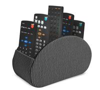 Czzmy Support de télécommande en cuir PU avec 5 compartimentsen cuir PU,multifonction boîte de rangement pour télécommandes TV,crayons,fournitures de bureau,pinceaux de maquillage(1-bois noir)