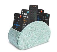 Czzmy Support de télécommande en cuir PU avec 5 compartimentsen cuir PU,multifonction boîte de rangement pour télécommandes TV,crayons,fournitures de bureau,pinceaux de maquillage(1-Carvé3 Vert2)