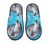 CZZYH Pantoufles pour homme et femmeux, chaussons dauphins aquatiques, Doux, chaud, léger, Medium