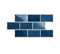 D-011 Lot de 10 dalles murales et imperméables pour cuisine et salle de bain - Feuilles de vinyle résistantes à la chaleur - Pas d'installation pour mortier, coulis, pierre, noir, rose, gris, vert