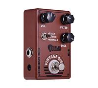 D-11 Pédale d'effet de distorsion vintage pour guitare électrique, avec filtre de volume et commandes de distorsion, design True Bypass pour guitare électrique Café