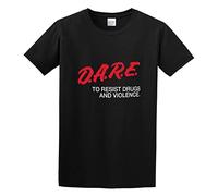 D.A.R.E. America - Drug Education - 1980S Design - Resist Violence Print Unisex T-Shirts Men Tee Cotton Tops Black Shirt XXL