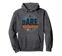 D.A.R.E. to Be Different - Art Graphique inspirant Sweat à Capuche, Unisexe pour Adultes, Chiné Foncé, S