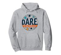 D.A.R.E. to Be Different - Art Graphique inspirant Sweat à Capuche, Unisexe pour Adultes, Gris Chiné, S