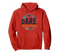 D.A.R.E. to Be Different - Art Graphique inspirant Sweat à Capuche, Unisexe pour Adultes, Rouge, S
