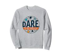 D.A.R.E. to Be Different - Art Graphique inspirant Sweatshirt, Unisexe pour Adultes, Gris Chiné, L