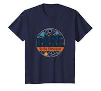 D.A.R.E. to Be Different - Art Graphique inspirant T-Shirt, Enfant, Bleu Marine, 4 Ans