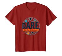 D.A.R.E. to Be Different - Art Graphique inspirant T-Shirt, Enfant, Canneberge, 2 Ans