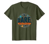 D.A.R.E. to Be Different - Art Graphique inspirant T-Shirt, Enfant, Olive, 8 Ans