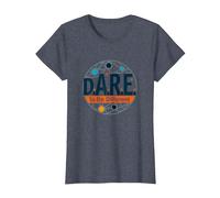 D.A.R.E. to Be Different - Art Graphique inspirant T-Shirt, Femme, Bleu Chiné, M