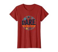 D.A.R.E. to Be Different - Art Graphique inspirant T-Shirt, Femme, Canneberge, 3XL
