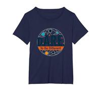 D.A.R.E. to Be Different - Art Graphique inspirant T-Shirt, Femme Grandes Tailles, Bleu Marine, 2X