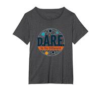 D.A.R.E. to Be Different - Art Graphique inspirant T-Shirt, Femme Grandes Tailles, Chiné Foncé, 2X