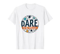 D.A.R.E. to Be Different - Art Graphique inspirant T-Shirt, Homme, Blanc, S