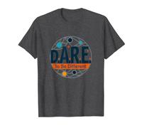 D.A.R.E. to Be Different - Art Graphique inspirant T-Shirt, Homme, Chiné Foncé, 4XL