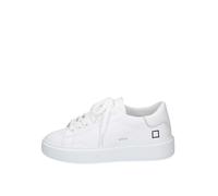 D.A.T.E. Baskets Femme Boule en Cuir Blanc avec Double Lacets - Boule W 441-SF-CA-WH - Taille 36, Blanc, 36 EU
